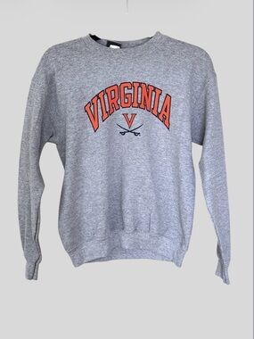 Vintage Virginia Cavaliers Sweatshirt MV Sport Gray Crewneck  Sz S (Youth L)